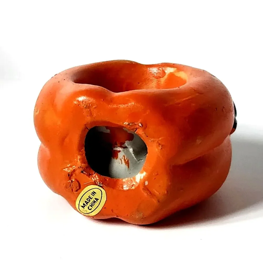 Vintage 1990s Hand-Painted Pumpkin Napkin Rings (Set of 4) w/ Box